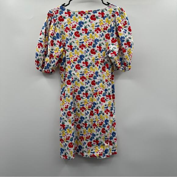 Rixo x Target Multicolor Floral Linen‎ Blend Retro Short Sleeve Dress Size 12 - Picture 6 of 10